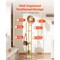 9-Hook Freestanding Coat Rack Stand with Gold Finish and Quartz Base for Living room or Bedroom